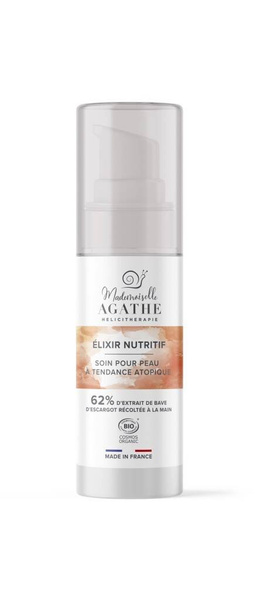 Odżywczy eliksir ze śluzem ślimaka do skóry skłonnej do atopii, Cosmos Organic, 50 ml, Mlle Agathe
