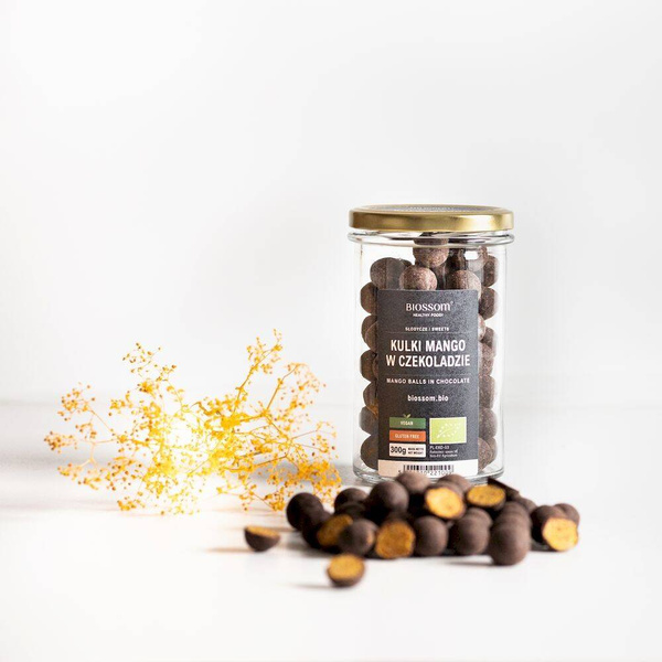 BIO Kulki mango w czekoladzie, ekologiczne, 300g, Biossom