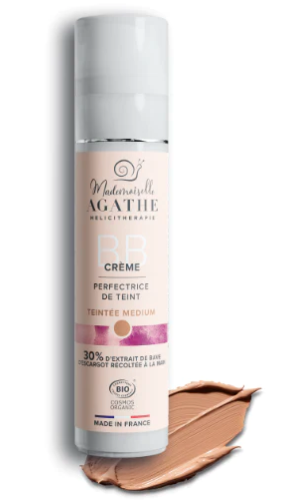 Krem BB ze śluzem ślimaka - perfekcyjna cera, 30% śluzu ślimaka, ŚREDNI, Cosmos Organic, 50 ml, Mlle Agathe