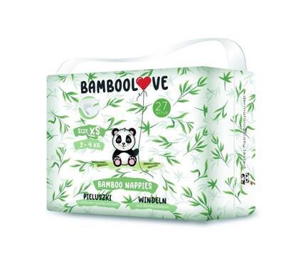 Pieluszki jednorazowe bambusowe, rozm. XS newborn (2-4 kg), 27 szt., BambooLove