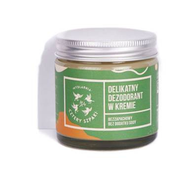 Cztery Szpaki, Delikatny dezodorant w kremie bez sody bezzapachowy, 60ml
