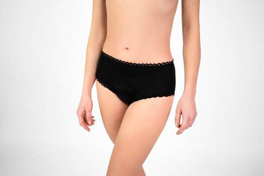 Majtki Menstruacyjne PRINCESS, chłonność REGULAR, XS - 83 - 88 cm, BLACK, Soft Moon