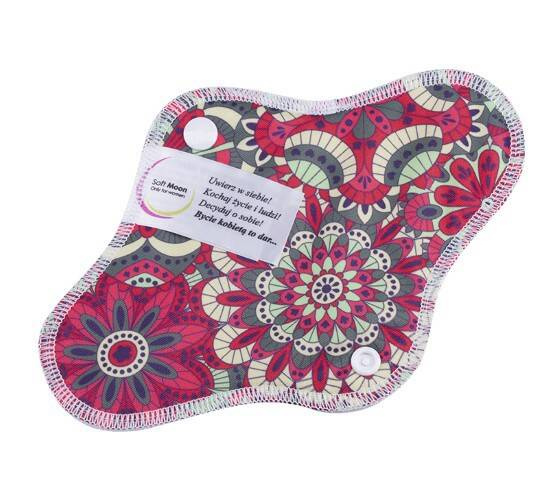 Wielorazowa wkładka higieniczna MINI, mini podpaska slim, SIŁA, bawełna organiczna niebielona, SOFT MOON