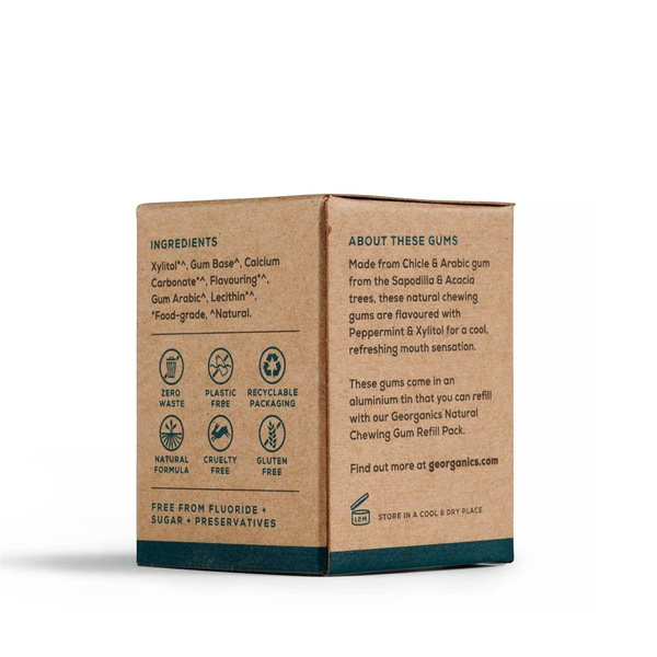 Georganics, Naturalna guma do żucia, English Peppermint, 30 gum