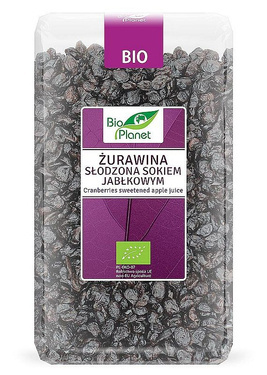 Żurawina słodzona sokiem jabłkowym, Bio, 1kg, Bio Planet