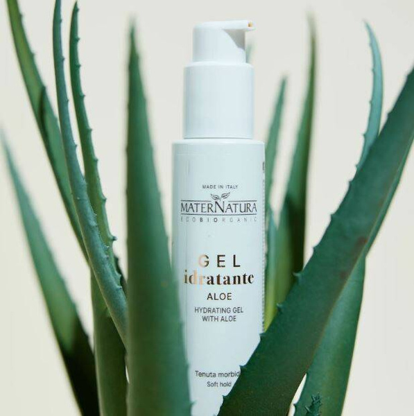 Nawilżający żel do modelowania włosów kręconych i falowanych, Aloes, 100 ml, Maternatura