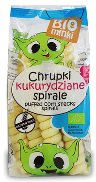 Chrupki kukurydziane spirale BIO, bezglutenowe, 60 g, Biominki