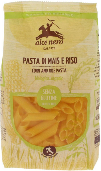 Makaron kukurydziano-ryżowy bezglutenowy BIO, penne, 250 g, Alce Nero