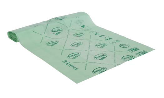 Worki na odpady organiczne i zmieszane, 8L, rolka 25 szt., w 100% biodegradowalne i kompostowalne, bez banderoli, BioBag