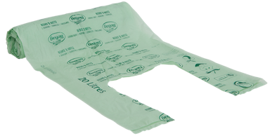 Worki na odpady organiczne i zmieszane, 20L, rolka 20 szt., w 100% biodegradowalne i kompostowalne, BioBag