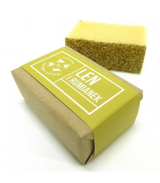 Cztery Szpaki, Naturalne mydło, Len i Rumianek, 110 g