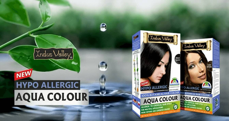 Hipoalergiczna farba do włosów AQUA CIEMNY BRĄZ, do wrażliwej i skłonnej do reakcji alergicznych skóry głowy, 120g, Indus Valley