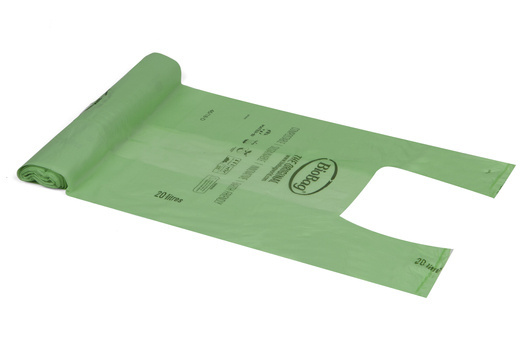 Worki na odpady organiczne i zmieszane, 20L, rolka 25 szt., w 100% biodegradowalne i kompostowalne, BioBag
