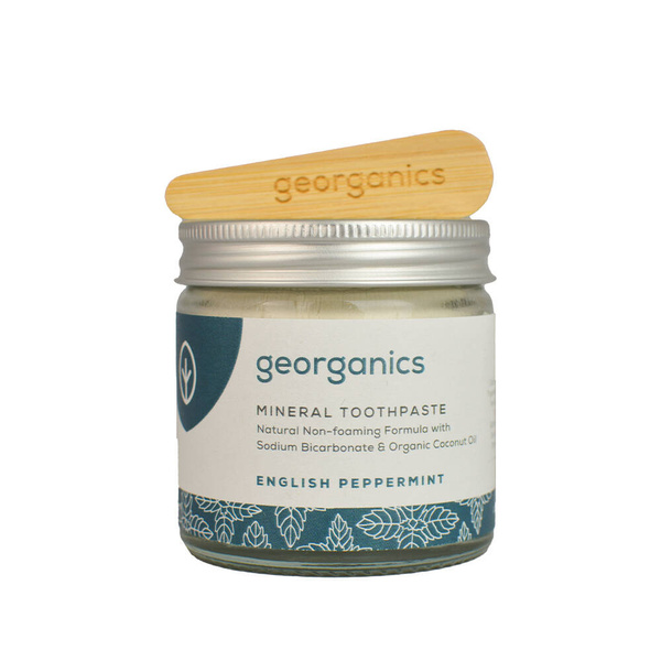 Georganics, Mineralna pasta do zębów w słoiku English Peppermint, 60ml