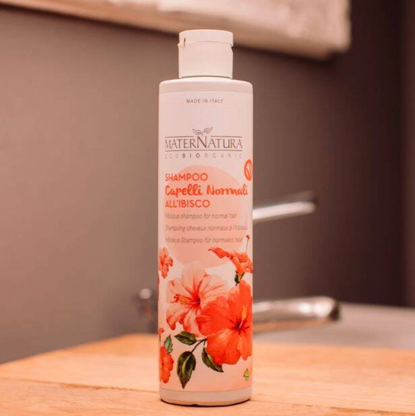 Szampon do włosów normalnych z hibiskusem, AIAB, 250 ml, MaterNatura