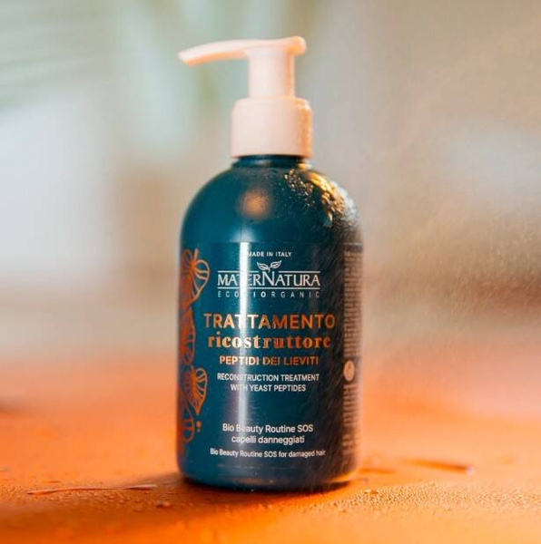 Zabieg PRE-Shampoo: kuracja rekonstrukcyjna z peptydami drożdżowymi, SOS dla zniszczonych włosów, 250 ml, MaterNatura