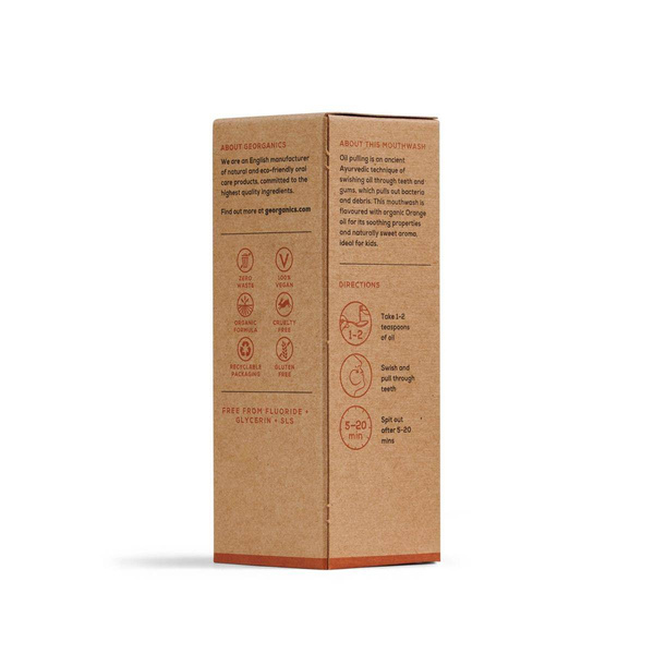 Georganics, Olej do płukania ust, Orange, 100 ml