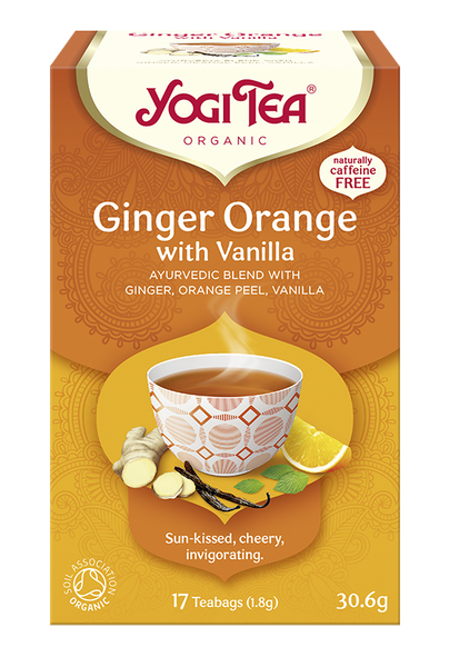 Herbata GINGER ORANGE Imbirowo-pomarańczowa  z wanilią BIO YOGI TEA