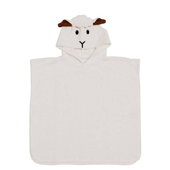 Ręcznik kąpielowy z kapturkiem dla dziecka, poncho, OWIECZKA, bawełna organiczna, Fürnis