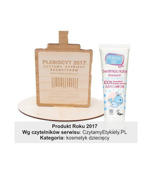 Pasta do pierwszych ząbków dla dzieci, 100 % jadalnych składników, malinowa z wyciągiem z rumianku, 75 ml, Pierpaoli Ekos Baby