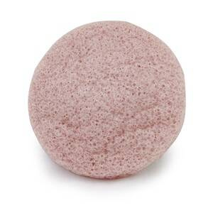 Gąbka Konjac do twarzy z dodatkiem Francuskiej glinki różowej, aż 6,3 - 8 cm średnicy, Bebevisa