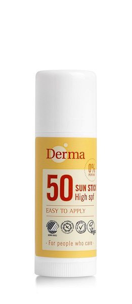 Sztyft słoneczny SPF 50, hipoalergiczny, certyfikowany, 18ml, Derma Sun