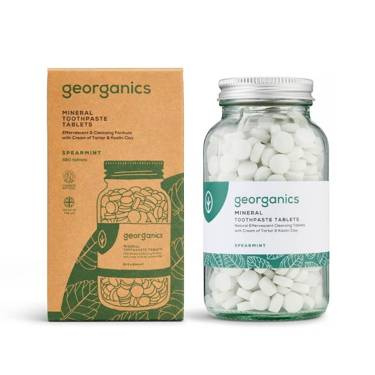 Georganics, Naturalne tabletki do mycia zębów, Spearmint, 480 tabletek