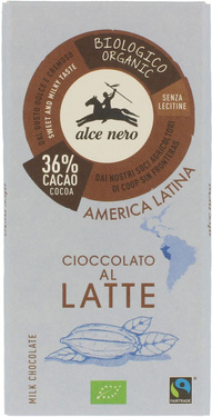 Czekolada mleczna BIO, Fair Trade, 100 g, Alce Nero