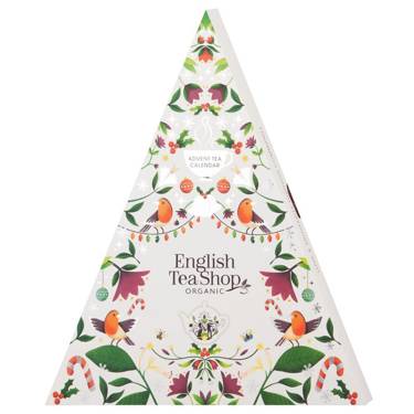 English Tea Shop, Herbata BIO Kalendarz Adwentowy Choinka Biała 13 smaków, 25 piramidek