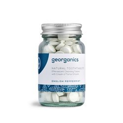Georganics, Naturalne tabletki do mycia zębów, English Peppermint, 120 tabletek