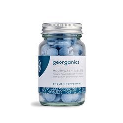 Georganics, Naturalne tabletki do płukania jamy ustnej, English Peppermint, 180 tabletek