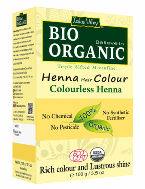 Henna - farba do włosów na bazie henny, BEZBARWNA, w 100% ekologiczna, CERTYFIKOWANA - ECOCERT, vege, halal, 100 g, Indus Valley