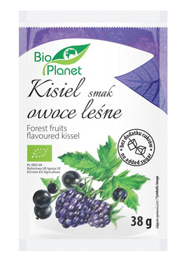 Kisiel o smaku owoców leśnych z owocami jagodowymi, Bio, 38g, Bio Planet