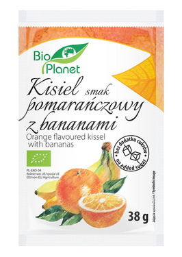 Kisiel o smaku pomarańczowym z bananami, Bio, 38g, Bio Planet