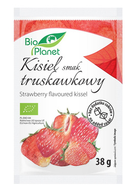 Kisiel o smaku truskawkowym z truskawkami, Bio, 38g, Bio Planet