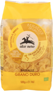 MAKARON FARFALLE (SEMOLINA) BIO 500 g - ALCE NERO