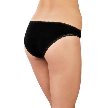 Majtki z bawełny organicznej BIKINI L Black, Gentle Day