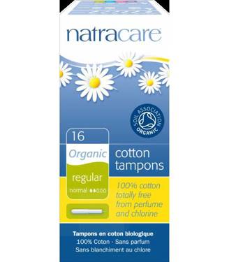 Natracare, Organiczne Tampony Regular z Aplikatorem 16 szt.