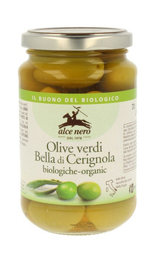 Oliwki zielone Bella di Cerignola z pestką w zalewie BIO, 350 g, Alce Nero