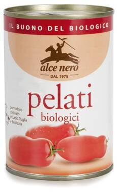 POMIDORY PELATI BEZ SKÓRY W PUSZCE BIO 400 g - ALCE NERO