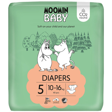 Pieluszki ekologiczne Diapers 5 (10-16kg), 40 szt. Moomin Baby