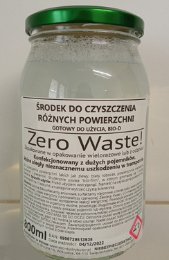 Środek do czyszczenia różnych powierzchni, gotowy do użycia, SZKLANE OPAKOWANIE, ZERO WASTE, 800 ml, Bio-D