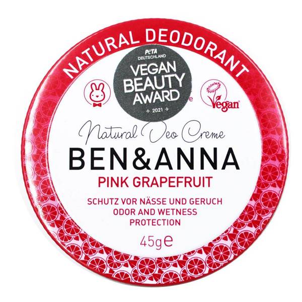 BEN and ANNA,Naturalny dezodorant w kremie PINK GRAPEFRUIT (aluminiowa puszka), 45g