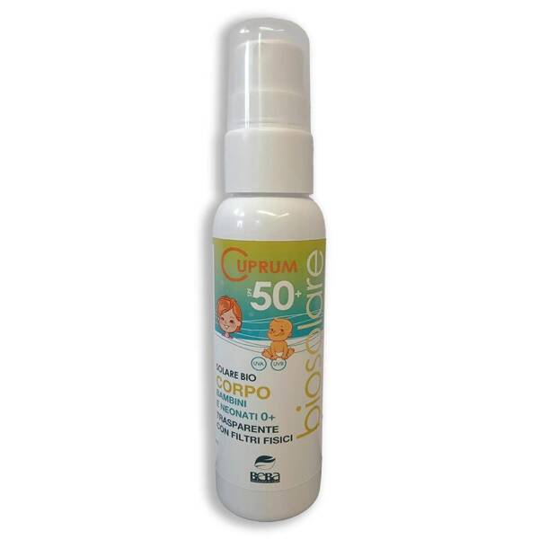 Bio spray przeciwsłoneczny do twarzy i ciała, SPF50+, Dla dzieci i noworodków 0+, AIAB, 100ml, Cuprum Line, Beba