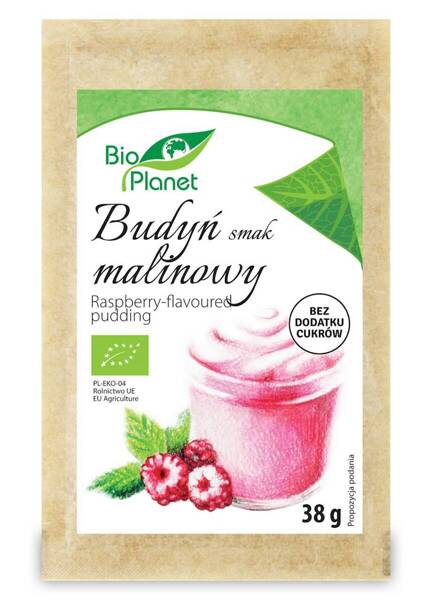 Budyń o smaku malinowym, BIO, 38 g, Bio Planet