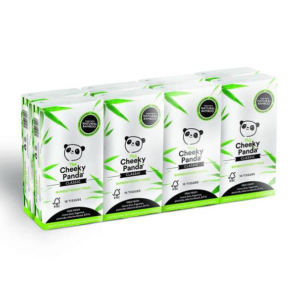 Cheeky Panda, Chusteczki higieniczne kieszonkowe, paczka 8 opak., KARTON 12x8 opakowań