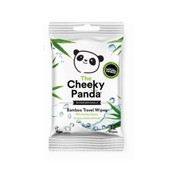 Cheeky Panda, Chusteczki nawilżane podróżne, 12 szt., KARTON 72 opakowania