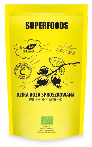 Dzika róża sproszkowana, Superfoods, BIO, 150 g, Bio Planet