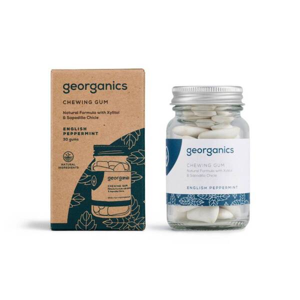 Georganics, Naturalna guma do żucia, English Peppermint, 30 gum