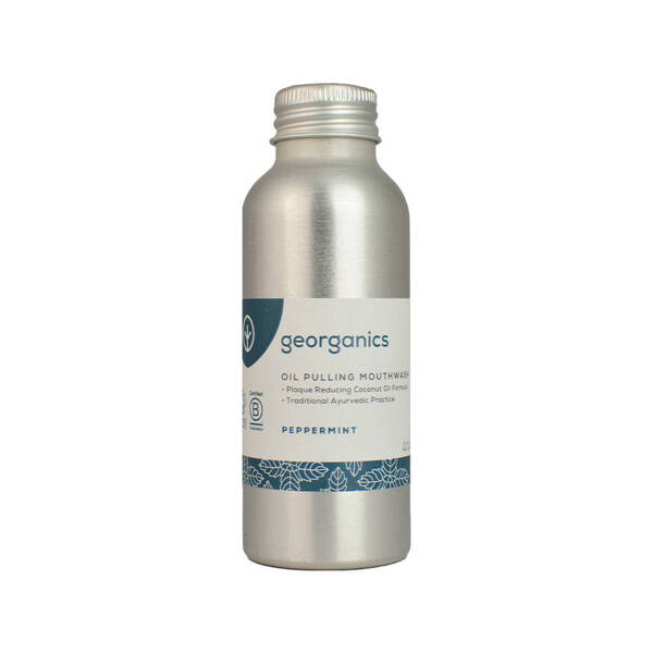 Georganics, Olej do płukania ust, English Peppermint, 100 ml